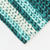 Couverture Polaire Chic blanc rayé turquoise (Coin)