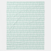 Couverture Polaire Chic Blanc Seaglass Vert Abstrait Chevron (Devant)