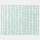 Couverture Polaire Chic Blanc Seaglass Vert Abstrait Chevron (Devant (Horizontal))