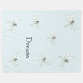 Couverture Polaire Chic Blue Dragonfly Dream (Devant (Horizontal))