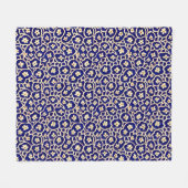Couverture Polaire Chic Boho Anemone Motif bleu foncé (Devant (Horizontal))
