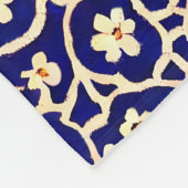 Couverture Polaire Chic Boho Anemone Motif bleu foncé (Coin)