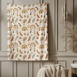 Couverture Polaire Chic Boho Artistique Arc-en-ciel Jouer couleurs Te