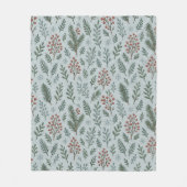 Couverture Polaire Chic Botanique Holly Berry Motif Floral (Devant)
