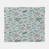Couverture Polaire Chic Botanique Holly Berry Motif Floral (Devant (Horizontal))