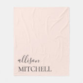 Couverture Polaire Chic calligraphie Monogramme rose (Devant)