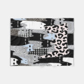 Couverture Polaire Chic Carreaux & Vichy Motif Chat Patchwork Des (Devant (Horizontal))