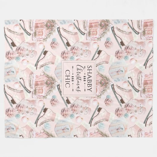 Couverture Polaire Chic chic chic chic Motif de Noël (Devant (Horizontal))