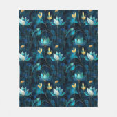 Couverture Polaire Chic chrysanthème turquoise (Devant)