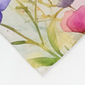 Couverture Polaire Chic colorful wildflowers watercolor script name (Coin)