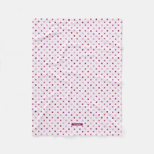Couverture Polaire Chic corail violet pois motif (Devant)