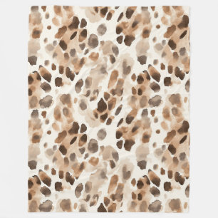 Couverture Polaire Chic Crème Brown Poster de animal léopard