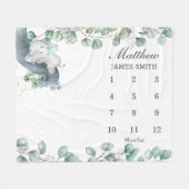 Couverture Polaire Chic feuillage dormant éléphant mensuel étape impo (Devant (Horizontal))