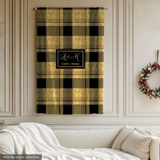Couverture Polaire Chic Glamorous Birthday Gift Black Gold Blanket