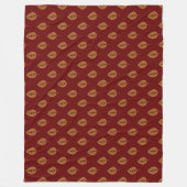 Couverture Polaire Chic Gold Burgundy Rouge Leaf Boho Lance Blanche (Devant)