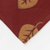 Couverture Polaire Chic Gold Burgundy Rouge Leaf Boho Lance Blanche (Coin)