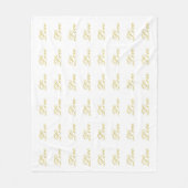 Couverture Polaire Chic Gold Script White Love Mariage Calligraphie (Devant)