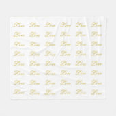 Couverture Polaire Chic Gold Script White Love Mariage Calligraphie (Devant (Horizontal))