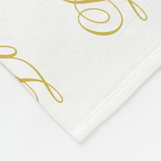 Couverture Polaire Chic Gold Script White Love Mariage Calligraphie (Coin)