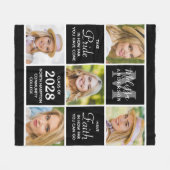 Couverture Polaire Chic Graduate 5 photo Collage Inspirationnel Noir (Devant (Horizontal))