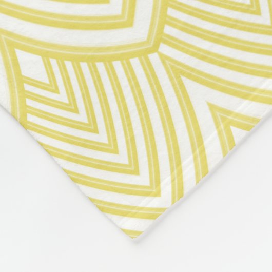 Couverture Polaire Chic Jaune Art Déco Scallops Grey Monogramme Nom (Coin)