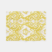 Couverture Polaire Chic jaune et gris damask ikat motif tribal (Devant (Horizontal))