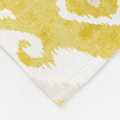 Couverture Polaire Chic jaune et gris damask ikat motif tribal (Coin)