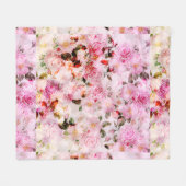 Couverture Polaire Chic Joli Push Pink Rose Floral (Devant (Horizontal))