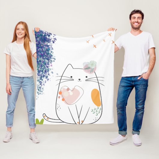 Couverture polaire Chic Kitty Dreams (En situation)