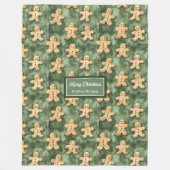 Couverture Polaire Chic Monochromatique Sage Pastel Vert Noël (Devant)
