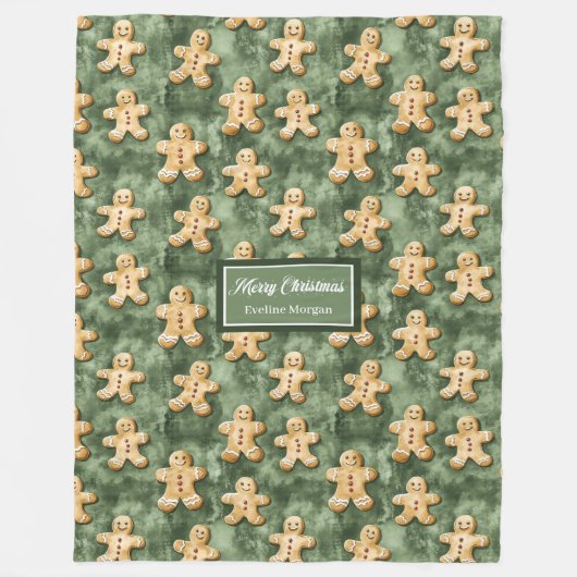 Couverture Polaire Chic Monochromatique Sage Pastel Vert Noël (Devant)