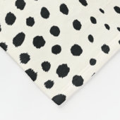 Couverture Polaire Chic noir blanc cheetah imprimer motif monogramme (Coin)