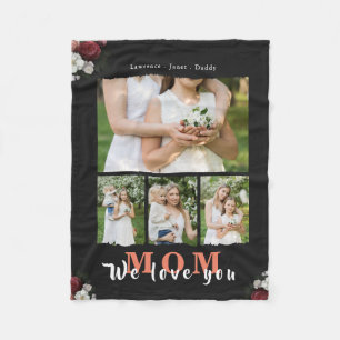 Couverture Polaire Chic Personnalisé Amour You Mom 4 Family Photo Fl