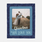 Couverture Polaire Chic personnalisé Texte photo grand-mère cadeau bl (Devant)