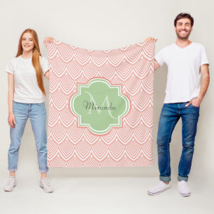 Couverture Polaire Chic Pink Arc Pétoncles Soft Green Nom