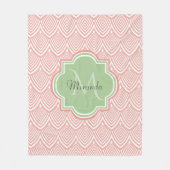 Couverture Polaire Chic Pink Arched Scallops Soft Green Monogramme No (Devant)
