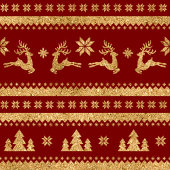 Couverture Polaire Chic Plaid de Noël Personnalisé Rouge Or Monogramm
