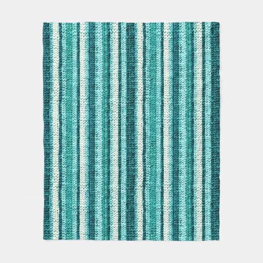 Couverture Polaire Chic rayé turquoise (Devant)