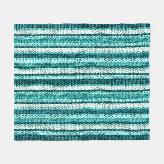 Couverture Polaire Chic rayé turquoise (Devant (Horizontal))