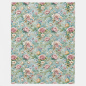 Couverture Polaire Chic Rococo Raffiné Floral Soft Pastel Élégant (Devant)