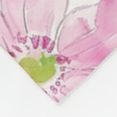 Couverture Polaire Chic rose bleu bleu floral (Coin)