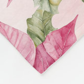 Couverture Polaire Chic rose Poinsettia Fleurs Noël (Coin)