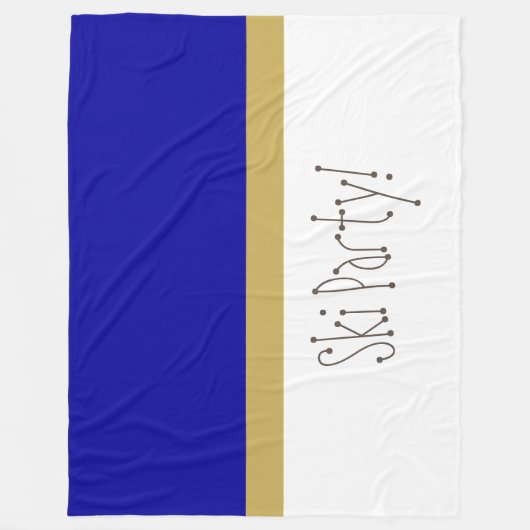 Couverture Polaire Chic Royal Blue Blanc Whimsical Ski Party (Devant)