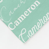 Couverture Polaire Chic Seafoam Green Personalized Name Collage (Coin)