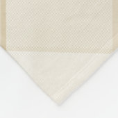 Couverture Polaire Chic Tan Plaid Avec Monogramme Diagonal Moderne (Coin)