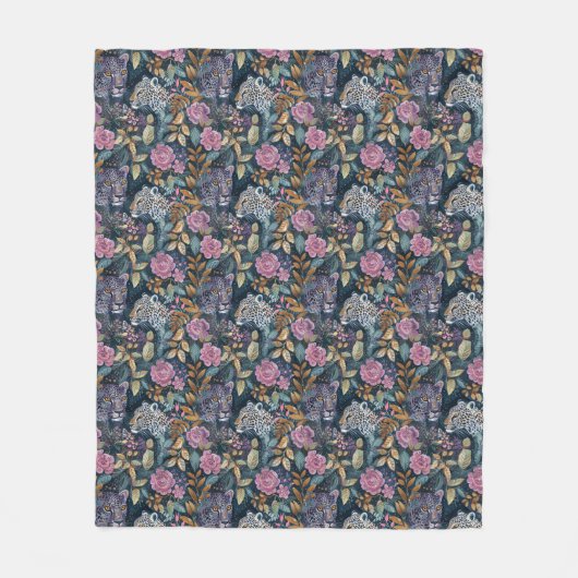 Couverture Polaire Chic teint rose léopard motif (Devant)