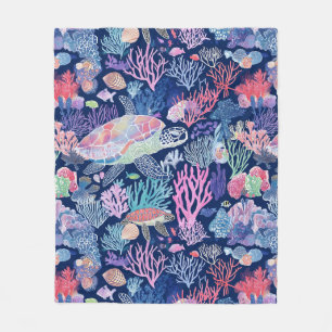 Couverture Polaire Chic tortue colorée