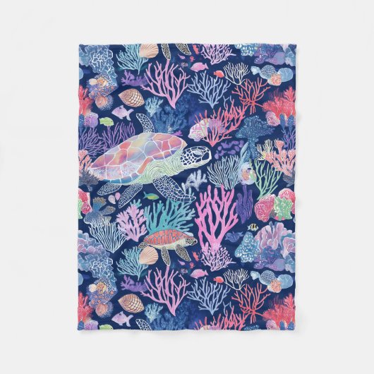 Couverture Polaire Chic tortue colorée (Devant)