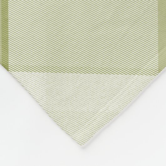 Couverture Polaire Chic Vert Plaid Avec Monogramme Diagonal Moderne (Coin)