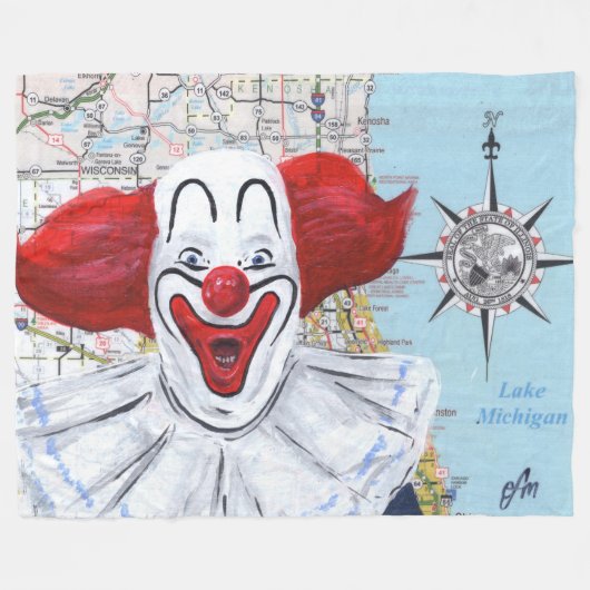 Couverture Polaire Chicago Clown (Devant (Horizontal))